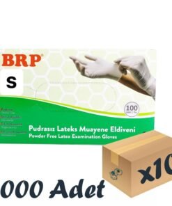 BRP Lateks Pudrasız Muayene Eldiveni 10 Kutu 1000 Adet Small