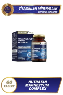 Basel Health Nutraxin Magnesium (Magnezyum) Complex + Vitamin B6 – 60 Tablet