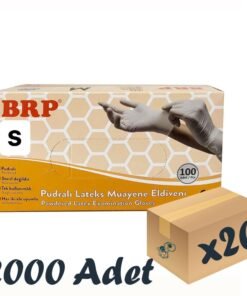 BRP Lateks Pudralı Muayene Eldiveni 20 Kutu 2000 Adet Small