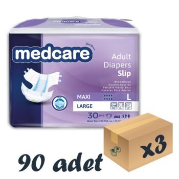 Medcare Maxi Bel Bantlı Hasta Bezi 8 Damla Large Büyük Boy L Beden 30'lu 3 Paket 90 Adet