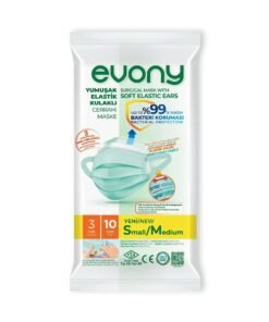 Evony S/M Beden Yumuşak Elastik Kulaklı Cerrahi Maske 10'lu Paket