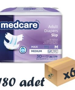 Medcare Maxi Bel Bantlı Hasta Bezi 8 Damla Medium Orta Boy M Beden 30'lu 6 Paket 180 Adet