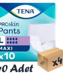 TENA ProSkin Pants Maxi Emici Külot, Büyük Boy (L), 8 Damla, 10'lu 4 Paket 40 Adet