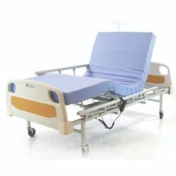 2 Motorlu ABS Başlıklı Alüminyum Tabanca Korkuluklu Hasta Karyolası H224-AP-D (12cm Antidekübit Lazer Kesim Sıvı Geçirmez Kılıflı Yatak Dahil)