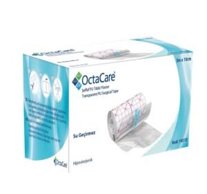 OctaCare Şeffaf Tıbbi Su Geçirmez Plaster Film (PU) 5m x 10cm Rulo