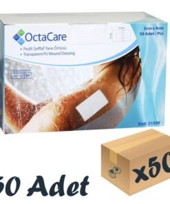 OctaCare Şeffaf Pedli Su Geçirmez Yara Örtüsü 5cm x 9cm 50'li Steril Paket
