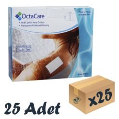 OctaCare Şeffaf Pedli Su Geçirmez Yara Örtüsü 9cm x 10cm 25'li Steril Paket
