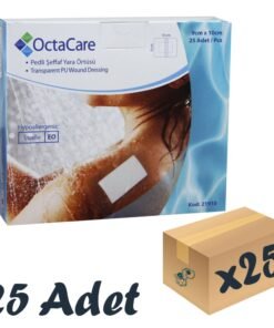 OctaCare Şeffaf Pedli Su Geçirmez Yara Örtüsü 9cm x 10cm 25'li Steril Paket