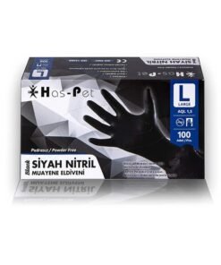 Has-pet Siyah Nitril Pudrasız Eldiven 100 Adet Large