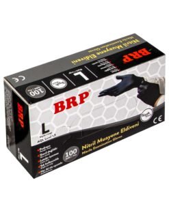 BRP Siyah Nitril Pudrasız Eldiven 100 Adet Large