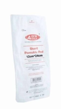 Damla Sağlık Steril Pamuklu Ped 12cm x 24cm