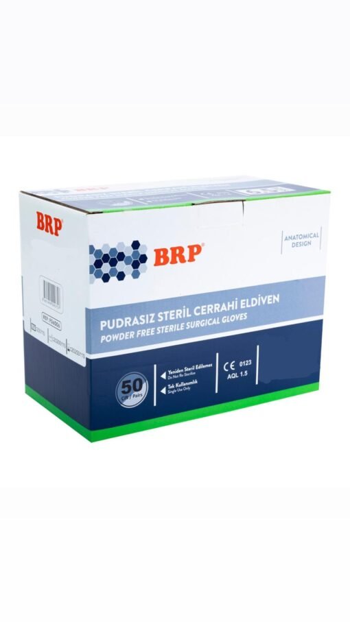 Brp Pudrasız Steril Cerrahi Eldiven No:8,5 50’li Kutu Çiftli Steril Paket 100 Adet