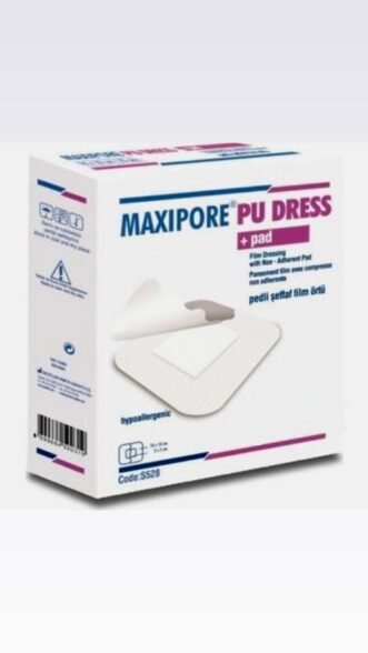 Maxipore PU Dress Pedli Şeffaf Steril Su Geçirmez Yara Örtüsü 10cm x 25cm Tekli Steril Paket