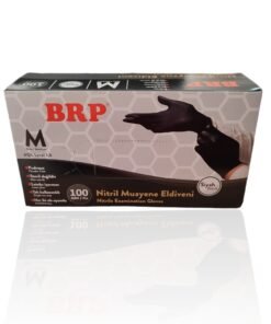 BRP Siyah Nitril Pudrasız Eldiven 100 Adet Medium