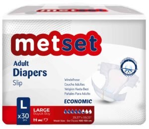Metset Ekonomik Bel Bantlı Hasta Bezi 5,5 Damla Large Büyük Boy L Beden 30'lu Paket