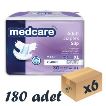 Medcare Maxi Bel Bantlı Hasta Bezi 8 Damla XLarge En Büyük Boy XL Beden 30'lu 6 Paket 180 Adet