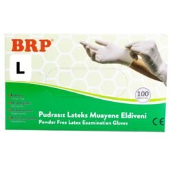 BRP Lateks Pudrasız Muayene Eldiveni 100 Adet Large