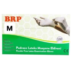 BRP Lateks Pudrasız Muayene Eldiveni 100 Adet Medium