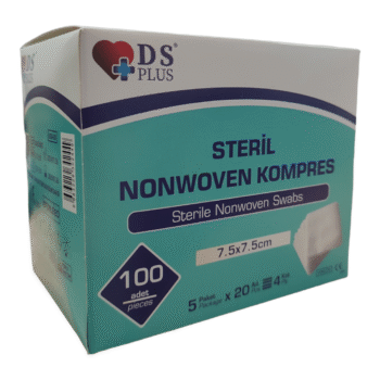 Damla Sağlık Steril Nonwoven Emici Kompres 7,5x7,5 cm 100'lü