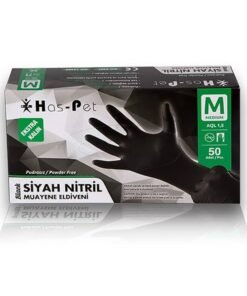 Has-pet Siyah Nitril Extra Kalın Eldiven 50 Adet Medium