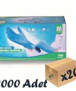 Has-Pet Mavi Nitril Eldiven Medium 100’lü 20 Paket 2000 Adet