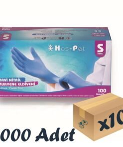 Has-Pet Mavi Nitril Eldiven Small 100'lü 10 Paket 1000 Adet