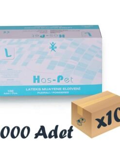 Has-Pet Lateks Muayene Eldiveni Pudralı Large 100’lü 10 Paket 1000 Adet