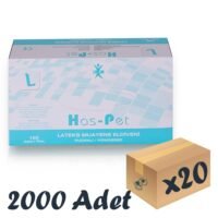 Has-Pet Lateks Pudralı Muayene Eldiveni L 100'lü 20 Paket (2000 Adet)