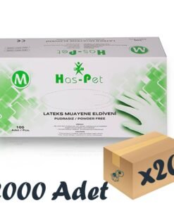 Has-Pet Lateks Muayene Eldiveni Pudrasız Medium 100’lü 20 Paket 2000 Adet