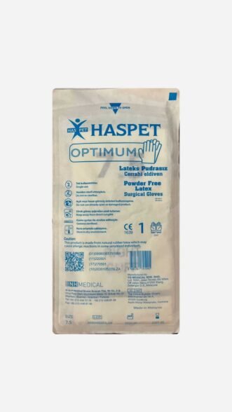 Has-Pet Optimum Lateks Pudrasız Cerrahi Steril Eldiven 1 Çift - 7.5 Numara