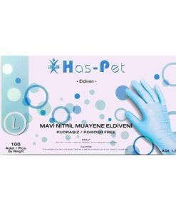 Has-Pet Mavi Nitril Eldiven 100 Adet Large