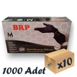 BRP Siyah Nitril Pudrasız Eldiven Medium 100’lü 10 Paket 1000 Adet