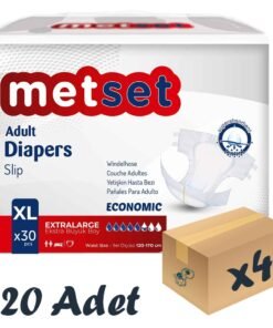 Metset Ekonomik Bel Bantlı Hasta Bezi 5,5 Damla XLarge En Büyük Boy XL Beden 30'lu 4 Paket 120 Adet