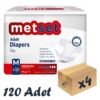 Metset Ekonomik Bel Bantlı Hasta Bezi 5,5 Damla Medium Orta Boy M Beden 30'lu 4 Paket 120 Adet