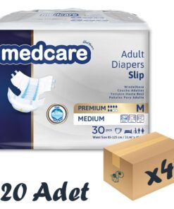 Medcare Premium Bel Bantlı Hasta Bezi 6 Damla Medium Orta Boy M Beden 30'lu 4 Paket 120 Adet