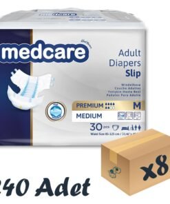 Medcare Premium Bel Bantlı Hasta Bezi 6 Damla Medium Orta Boy M Beden 30'lu 8 Paket 240 Adet
