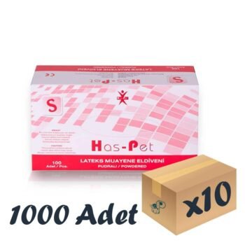 Has-Pet Lateks Muayene Eldiveni Pudralı 100'lü 10 Paket 1000 Adet Small