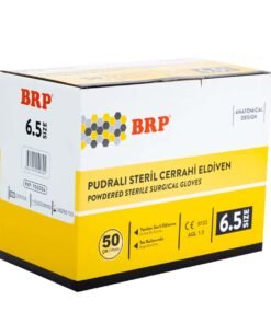 Brp Pudralı Steril Cerrahi Eldiven No:6,5 50'li Kutu Çiftli Steril Paket 100 Adet