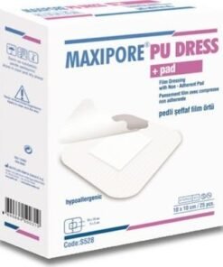 Maxipore PU Dress Pedli Şeffaf Steril Su Geçirmez Yara Örtüsü 10cm x 10cm Tekli Steril Paket