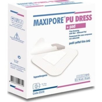 Maxipore PU Dress Pedli Şeffaf Steril Su Geçirmez Yara Örtüsü 10cm x 10cm Tekli Steril Paket