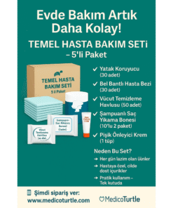 1 Haftalık Evde Hasta Bakım Seti – 5’li Temel Ürün Paketi (Medcare Premium Bel Bantlı Hasta Bezi)