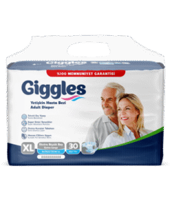 Giggles Yetişkin Tekstil Yüzeyli Belbantlı Hasta Bezi Büyük Boy (XL) 30’lu 4 Paket 120 Adet