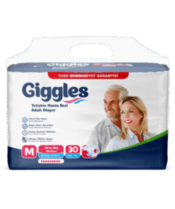 Giggles Yetişkin Tekstil Yüzeyli Belbantlı Hasta Bezi Orta Boy (M) 30’lu 4 Paket 120 Adet