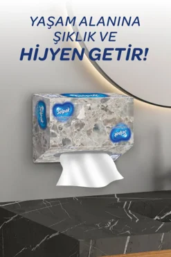 Selpak El ve Yüz Havlusu Kutulu Koyu Mermer Desen 80 Yaprak