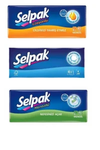 Selpak Mendil 3 'lü Set (LOSYON-KLASİK-MENTOL)1*3 (30 ADET 1'LU MENDİL)