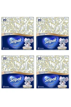 Selpak 4 X Adet Kiraz Çiçeği 20'li Deluxe Peçete - Gösterişli Sofralar Serisi