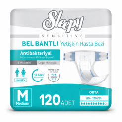 Sleepy Sensitive Bel Bantlı Yetişkin Hasta Bezi Medium M 120 Adet