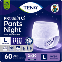 TENA ProSkin Pants Night Super Emici Külot 7,5 Damla L Beden 30'li 2 Paket 60 Adet