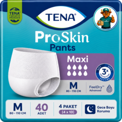 TENA ProSkin Pants Maxi Emici Külot 8 Damla M Beden 10'li 4 Paket 40 Adet