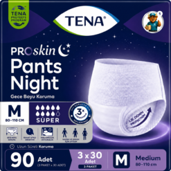 TENA ProSkin Pants Night Super Emici Külot 7,5 Damla M Beden 30'li 3 Paket 90 Adet